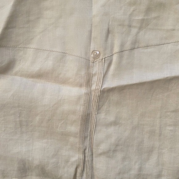 Men's Guayabera Casual Shirt Small S Embroidery Trim Long Sleeves Beige Tan - Picture 11 of 13